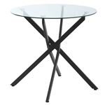 Mesa de comedor con tablero de vidrio templado Homcom 80x75 cm negro