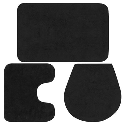 Conjunto De Alfombrillas De Baño De Vidaxl, Tela 3 Piezas Antracita