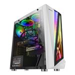 Caja Pc Mars Gaming MCLW Blanca Cristal Tempaldo Ventilador 12cm LED