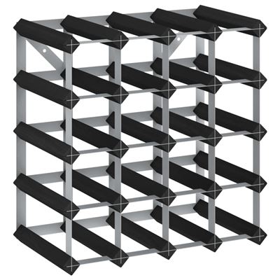 Botellero Para 20 Botellas Vidaxl Madera Maciza De Pino Negro