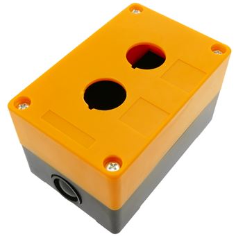 Caja de control de dispositivos eléctricos BeMatik para 2 pulsador o interruptor de 22 mm amarillo