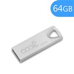 Pen Drive USB x64 GB 2.0 COOL Metal KEY Plata