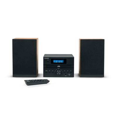 Minicadena Thomson Bluetooth 50w Con Radio Cd-mp3-usb Negra-madera Mic123bt