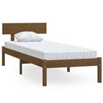 Estructura cama vidaXL madera pino pequeña individual marrón 90x190cm