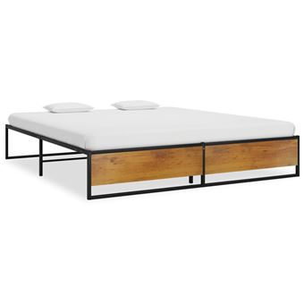 Estructura de cama de metal vidaXL negra 180x200cm - 1