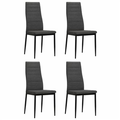 Vidaxl Gris/Oscuro Sillas De Comedor 4 Unidades Tela
