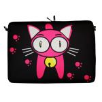 Kitty To Go ls13313 funda de neopreno para hasta 338 cm 133 diseño gato color negro y rosa