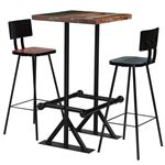 Muebles de bar vidaXL 3 piezas madera maciza reciclada