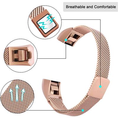 Pulsera Milanese Loop Cierre Magnético Fitbit Alta /alta Hr/ Alta Ace Rosa Rose
