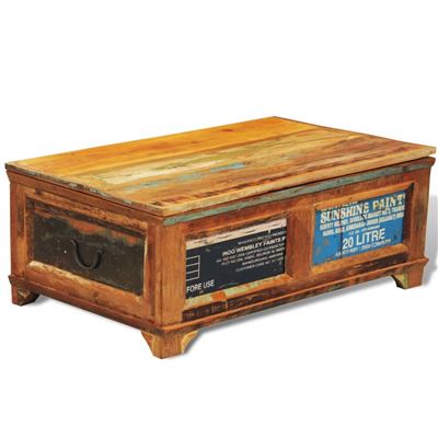 Vidaxl Mesa De Centro Vintage Almacenaje Madera Reciclada