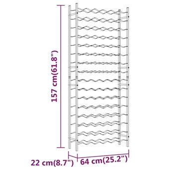 vidaXL Botellero de pared para 24 botellas 2 unidades hierro blanco