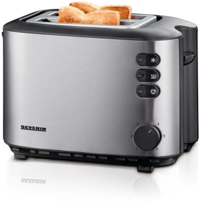 Severin AT 2514 Tostador con 2 Ranuras 850W Acero Inoxidable Cepillado/Negro 2514