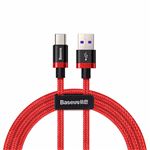 Baseus Tipo-C Cable de carga Cable de carga rápida trenzado de nylon de alta densidad 40W / 5A, Rojo
