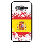 Hapdey Funda Negra para Samsung Galaxy Core Prime G360, Diseño Ilustración 1, bandera de España