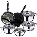 Batería Cocina 7 pcs y Set 3 Sartenes Ø16/20/24 cm San Ignacio Faro