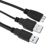 Cable BeMatik SuperSpeed USB 3.0 doble alimentación (2AM/MicroUSB-M) 130cm