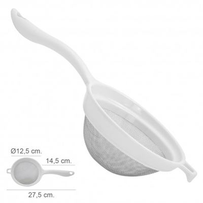 Colador Acero Inoxidable Ø 12,5 Cm. Con Mango Plastico