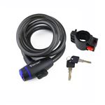 Cable antirrobo de acero con candado para bicicleta PrimeMatik, 12x1200mm llave