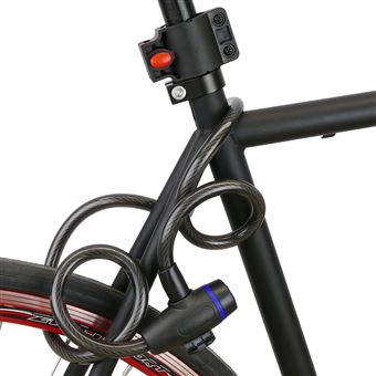 Cable antirrobo de acero con candado para bicicleta PrimeMatik, 12x1200mm  llave, Accesorios y componentes para bicicletas, Los mejores precios
