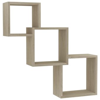 Estante de pared de cubo aglomerado roble Sonoma 84,5x15x27 cm - vidaXL - 1