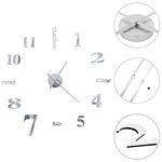 Reloj de pared vidaXL, 3D de diseño moderno 100 cm XXL Plata