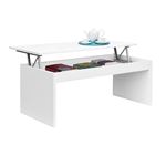 Mesa de centro elevable salón blanco brillo