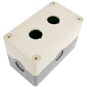 Caja de control de dispositivos eléctricos BeMatik para 2 pulsadores o interruptores de 22 mm gris h=80mm