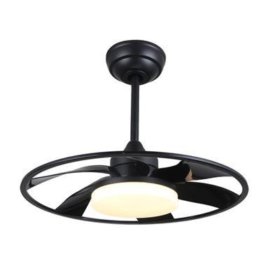 Ventilador De Techo Fabrilamp Led Celsius Regulable Con Control Remoto 26w 3cct 2950lm Ip20 Ø55cm Negro