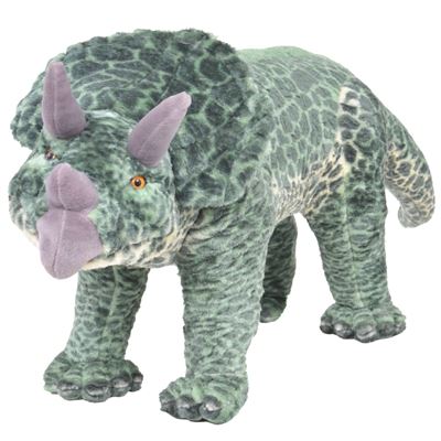 Dinosaurio Tricerátops De Peluche De Pie Verde Xxl