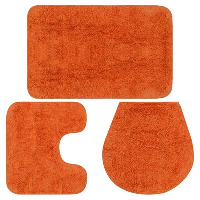Conjunto De Alfombrillas De Baño De Vidaxl, Tela 3 Piezas Naranja