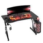 Mesa gaming Homcom negro 120x65x74,5 cm aglomerado de madera y acero