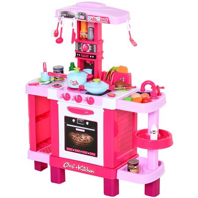 Juegos de cocina para niños Homcom rosa 78x29x87 cm