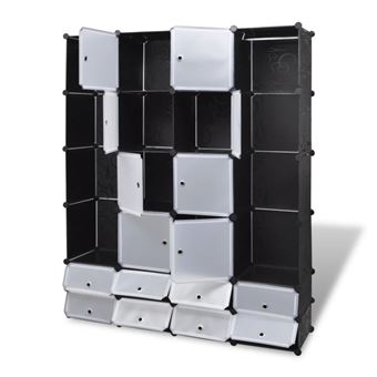 Armario modular vidaXL, 18 compartimentos, Blanco 37 x 146 x 180,5 cm,  Armarios, Los mejores precios