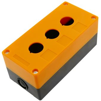 Caja de control de dispositivos eléctricos BeMatik para 3 pulsador o interruptor de 22 mm amarillo