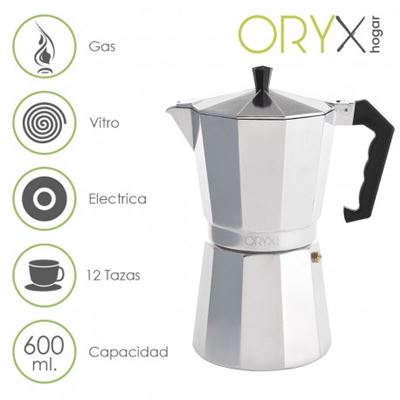 Cafetera Italiana Oryx 12 Tazas Inox