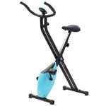 Bicicleta estática vidaXL, plegable, Azul y Negra