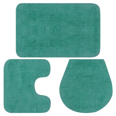Conjunto De Alfombrillas De Baño De Vidaxl, Tela 3 Piezas Turquesa