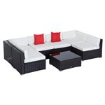 Conjunto muebles de jardín ratán Outsunny marrón oscuro 75x75x62,5cm