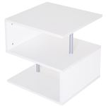 Mesa de centro café Homcom blanco 50x50x50 cm diseño elegante