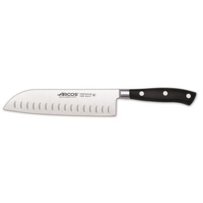 Cuchillo Santoku Arcos Riviera 233500 De Acero Nitrum, Con Mango De Polioximetileno Y 18 Cm De Hoja En Estuche
