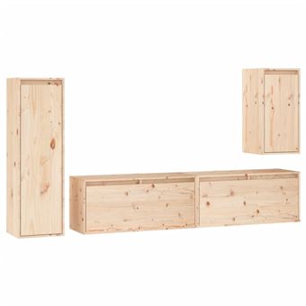 Muebles para TV vidaXL 2 piezas madera maciza de pino 26,2 kg - 1
