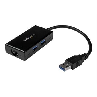 StarTech.com Adaptador de Red Ethernet Gigabit Externo USB 3.0 con Concentrador Incorporado de 2 Puertos USB - 1