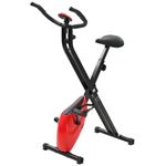 Bicicleta estática vidaXL, plegable, Negra y roja