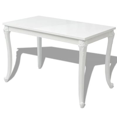 Mesa de comedor vidaXL 116x66x76 cm blanco brillante