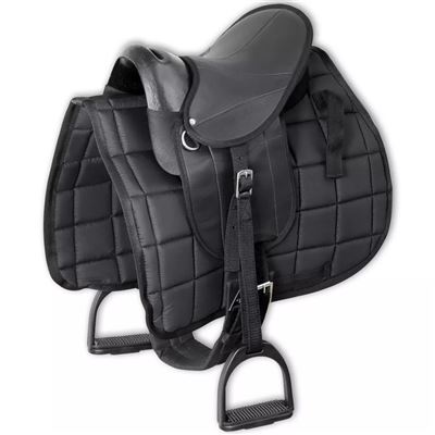 Set De Montura De Pony 10"" Negro, Vidaxl