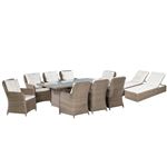 Set de muebles de jardín 11 piezas vidaXL ratán sintético marrón