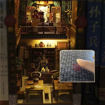 Kit Book Nook Laberinto De Dragón 3D Con Luz LED | Rompecabezas De Madera Para Decoración De Estantería
