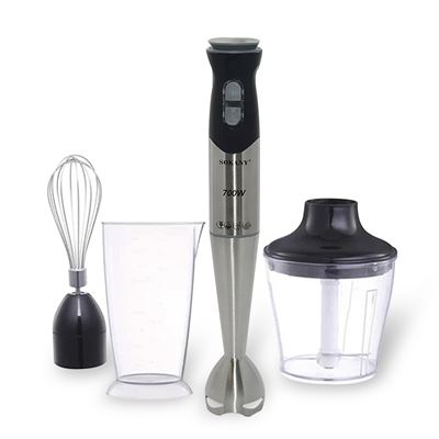 Batidora Robot De Cocina Dam De Mano 4 En 1 700w Multifunción: Mezclar Triturar Batir Plata