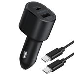 Cargador Coche 60W Original Samsung Salida USB-C / USB Cable USB-C 1m Negro