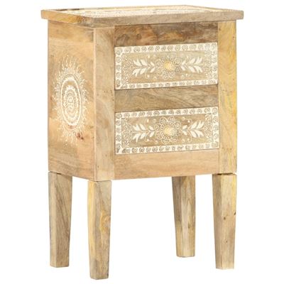 Vidaxl Mesita De Noche Pintada A Mano Madera Maciza Mango 40X30x60 Cm